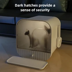 Nuevo tipo cajonera, lavabo para arena para gatos, totalmente cerrado, a prueba de salpicaduras, suministros de limpieza de inodoro para mascotas, tipo Villa, nido para mascotas con Litte para gatos