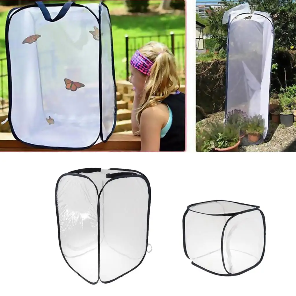 Butterfly Habitat Cage,Foldable Insect Habitat Cage Terrarium Up,Easy Zip-Open