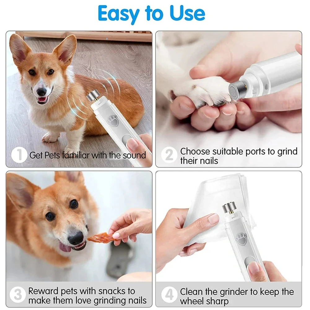 Cortauñas eléctrico para perros USB recargable indoloro con pulidora - imagen 2