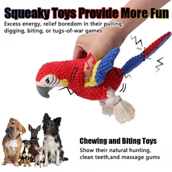 Juguete loro peluche con sonido resistente a mordidas para perros
