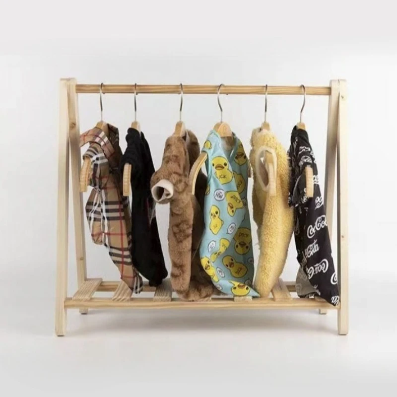 Perchas de madera para ropa de mascotas, colgador de tela para gatos, perros y gatitos, estante para ropa para perros grandes, soporte para accesorios para perros y gatos - imagen 4