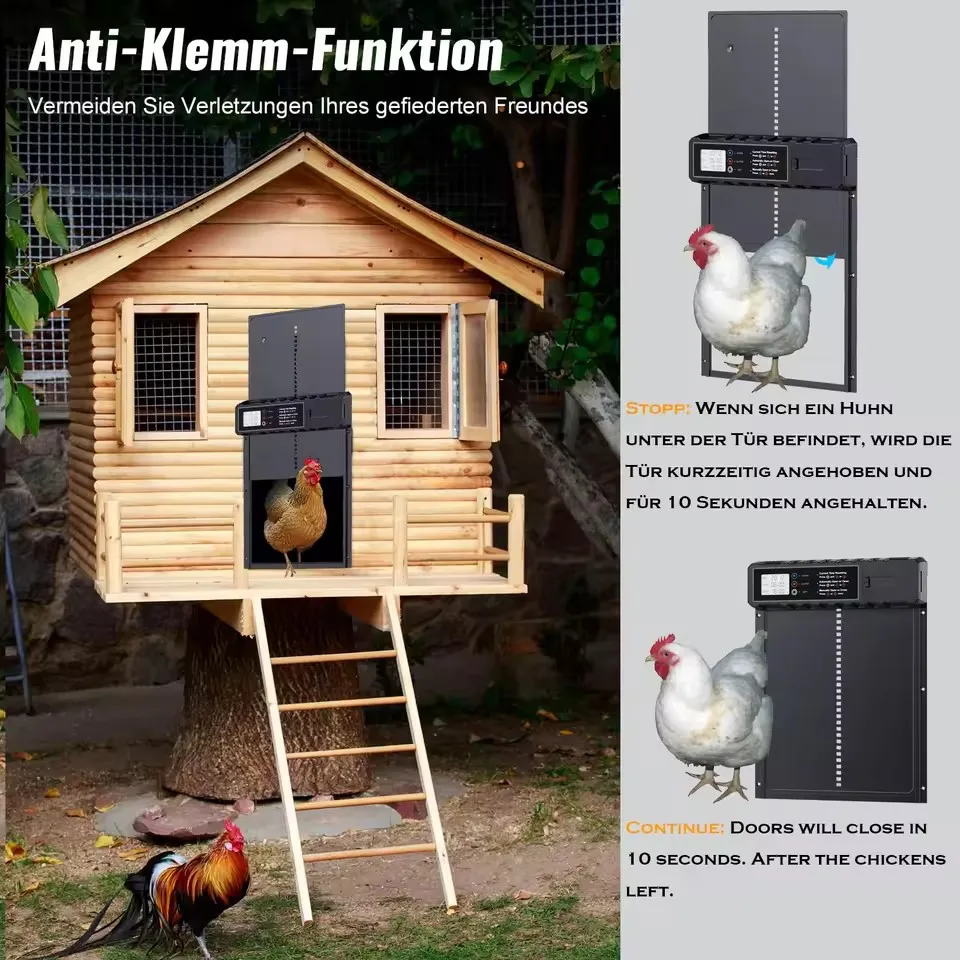 Puerta automática aluminio gallinero pollo pato con temporizador - imagen 2