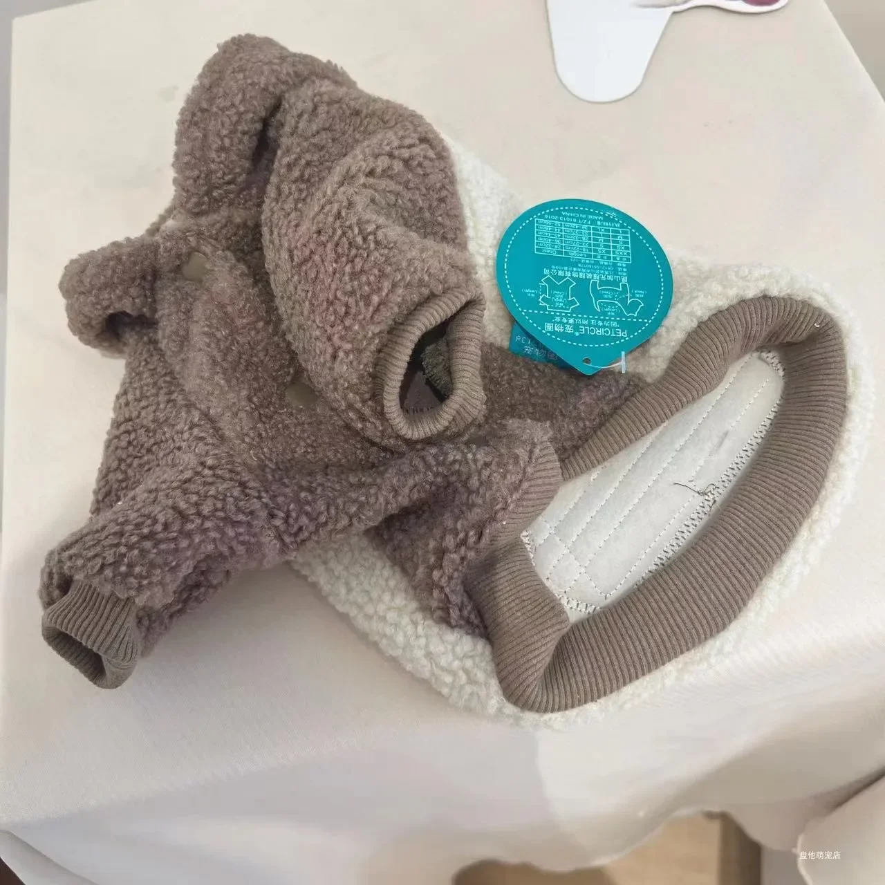 Abrigo grueso y cálido de lana de cordero para mascotas, ropa para mascotas, gato, perro, oso de peluche, Otoño/Invierno, Sudadera con capucha, ropa de diseñador para perros, sudaderas con capucha para perros - imagen 4