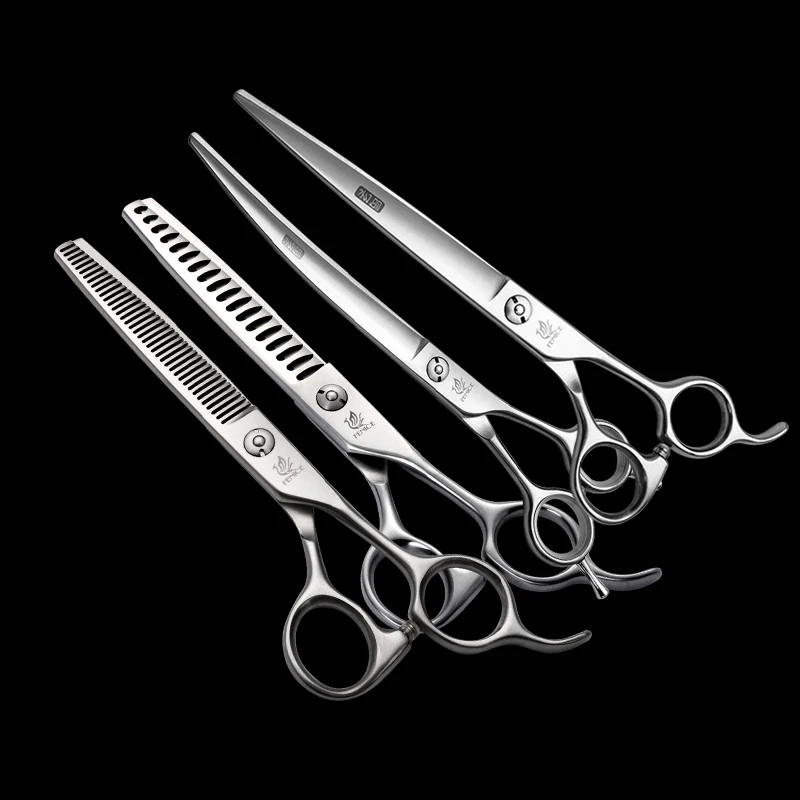 Fenice 7,0 7,5 8,0 pulgadas tijeras profesionales de corte para perros tijeras para mascotas para perros tijeras de aseo rectas tijeras - imagen 2