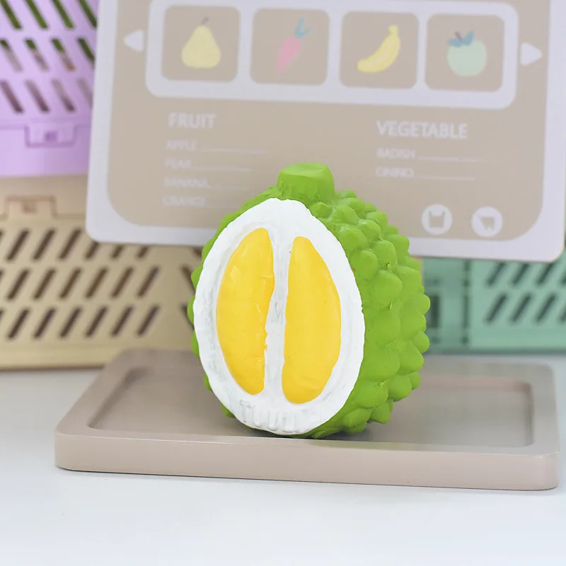 Mini juguete Durian chirriante: diseño de fruta resistente a masticar de látex natural para perros pequeños: juego interactivo para la dentición dental - imagen 3
