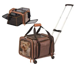 Transportín con ruedas 4 en 1 para perros y gatos – Plegable de viaje