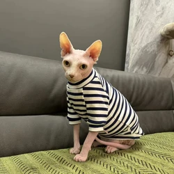 Abrigo de algodón para gato Sphynx y Devon Rex – Negro manga corta