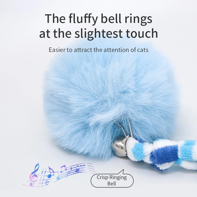 Juguete interactivo colgante para gato, juguete de simulación para gato, divertido juguete interactivo autohéroe para gatito, varita de juguete para gato con campana - imagen 4