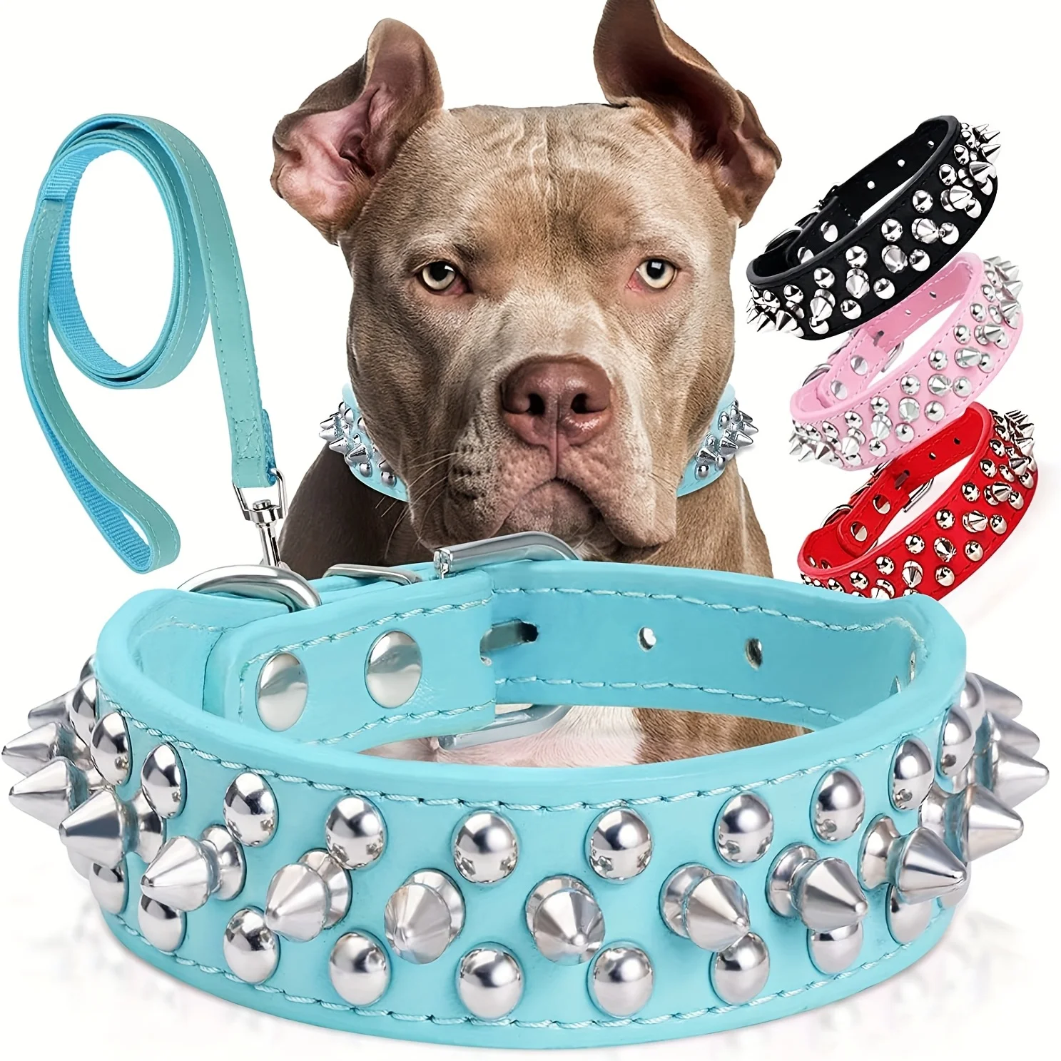 Collar de cuero para perros, Correa elegante y duradera, arnés mediano, collares de mochila para perros, collares para llevar - imagen 2