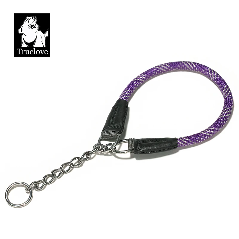 Truelove collar nailon trenzado mascotas cuerda grande metal fuerte acero inoxidable entrenamiento perros diseño premium lujo TLC5374