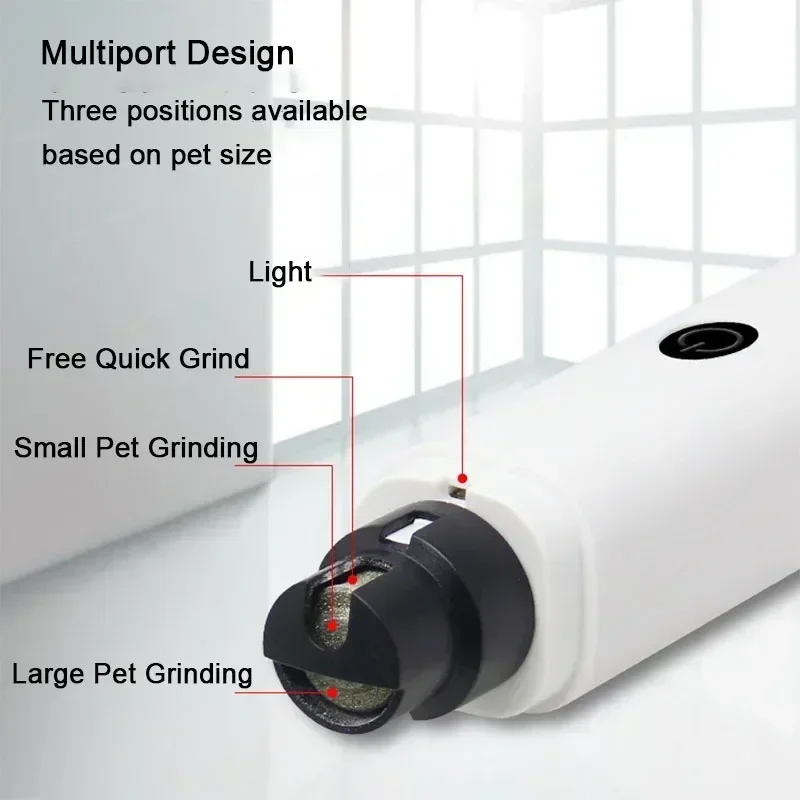 Cortauñas eléctrico para perros y gatos recargable USB LED silencioso - imagen 5