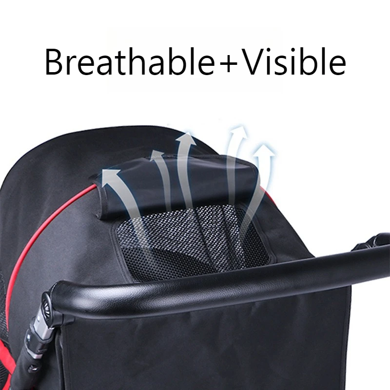 Cochecito de lujo para perros, cochecito para perros de gran espacio, plegable, para mascotas, cachorros, gatos, perros, cochecitos, carrito de seguridad transpirable para gatos y gatitos - imagen 2