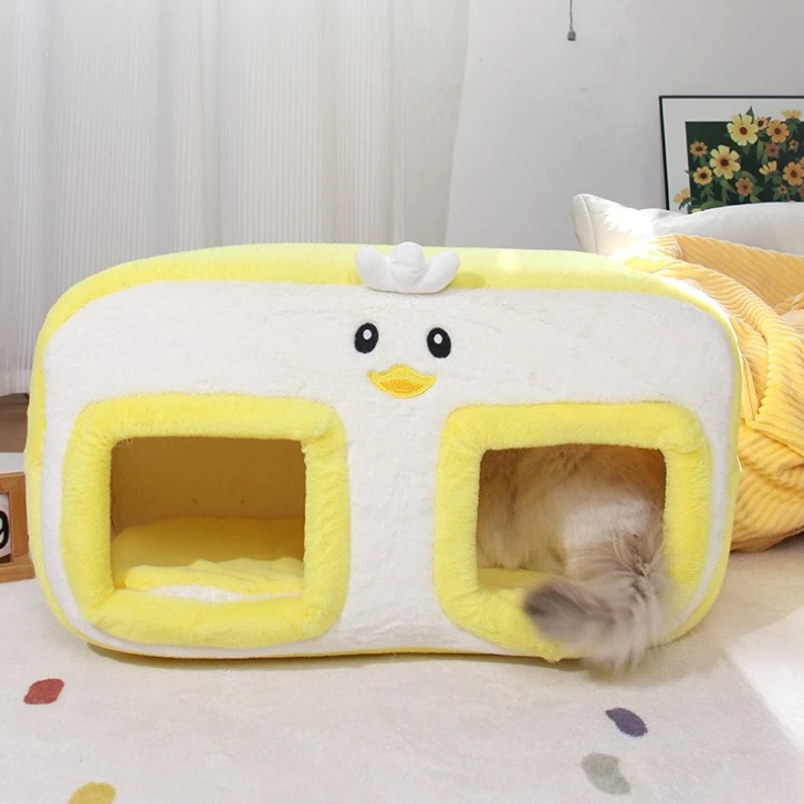 Cama cueva de felpa para gatos y perros pequeños – Cálida para invierno - imagen 3