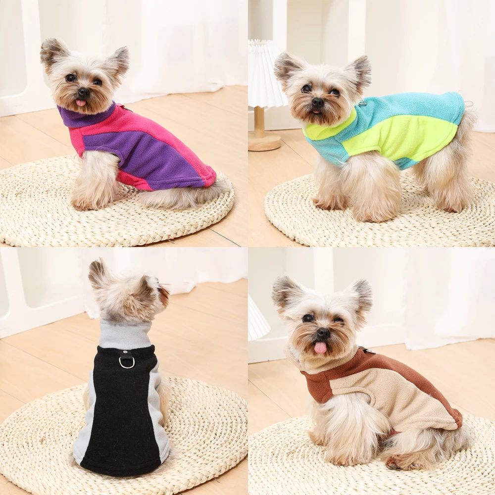 Ropa cálida para perros pequeños y medianos, gatos, Otoño Invierno, suave y acogedor con anillo en D, abrigo para cachorros, disfraz para mascotas de Bulldog Francés Yorkshire - imagen 5