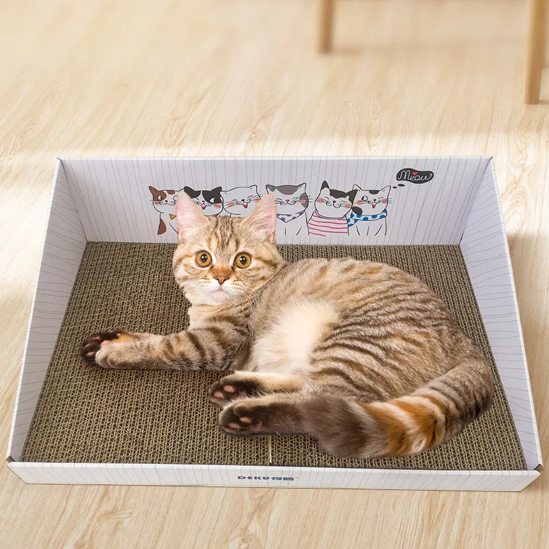 Caja rascadora de cartón para gatos, tablero rascador de alta calidad, cama para gatitos, rascador para gatos