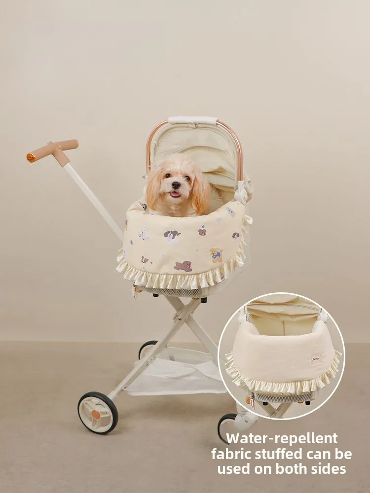 Cochecito para mascotas, toalla antisuciedad, estilo lindo de lujo, alfombrilla para cochecito de perros y gatos, almohada impermeable, productos para mascotas de 2 lados, suministros, accesorios - imagen 2