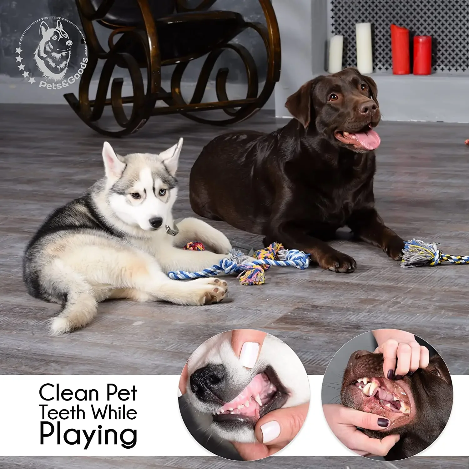 Juguetes para masticar para perros grandes y pequeños, juguete interactivo de cuerda de algodón para cachorros, juguetes para la dentición, bola para perros, cepillo de dientes, juego de juguetes para masticar - imagen 3
