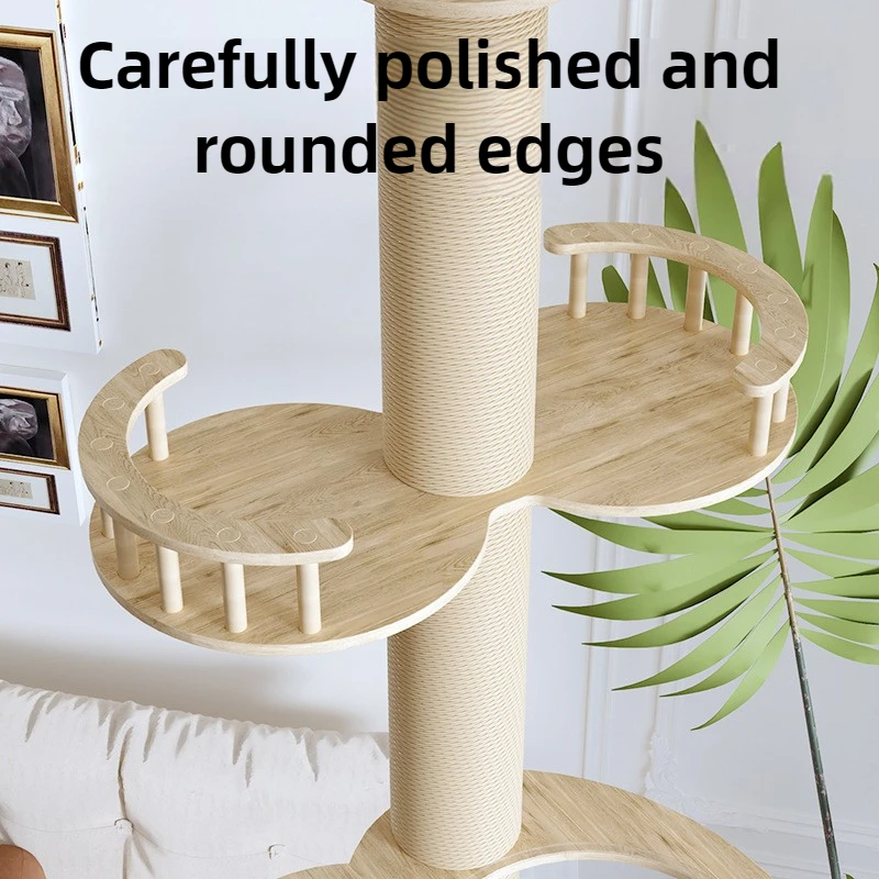 Marco de escalada de madera para gatos, torres grandes de suelo a techo, marco de escalada para gatos, poste rascador duradero, suministros de muebles para mascotas - imagen 3
