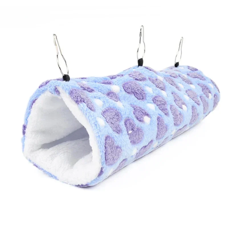 Túnel para hámster, hurón, cama para dormir, nido, jaula colgante, columpio, bonito hamaca con estampado de corazón para animales pequeños, juguete oculto cálido - imagen 5