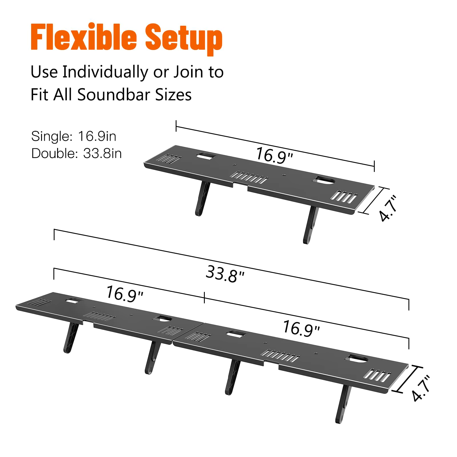 Soporte universal para barra de sonido sin perforar – Ahorra espacio - imagen 2