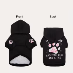 Sudadera Rosa con Capucha Huella Floral para Perros y Gatos