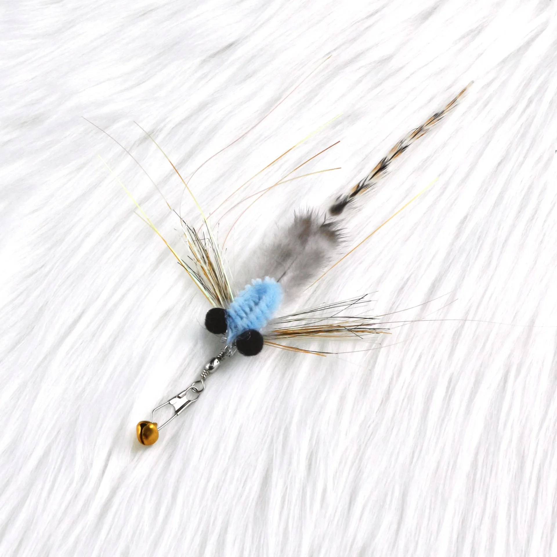 Cabezal de repuesto de insectos voladores pequeños de simulación de 3 uds/4 Uds para palo de Teaser para gatos juguetes divertidos para mascotas - imagen 5