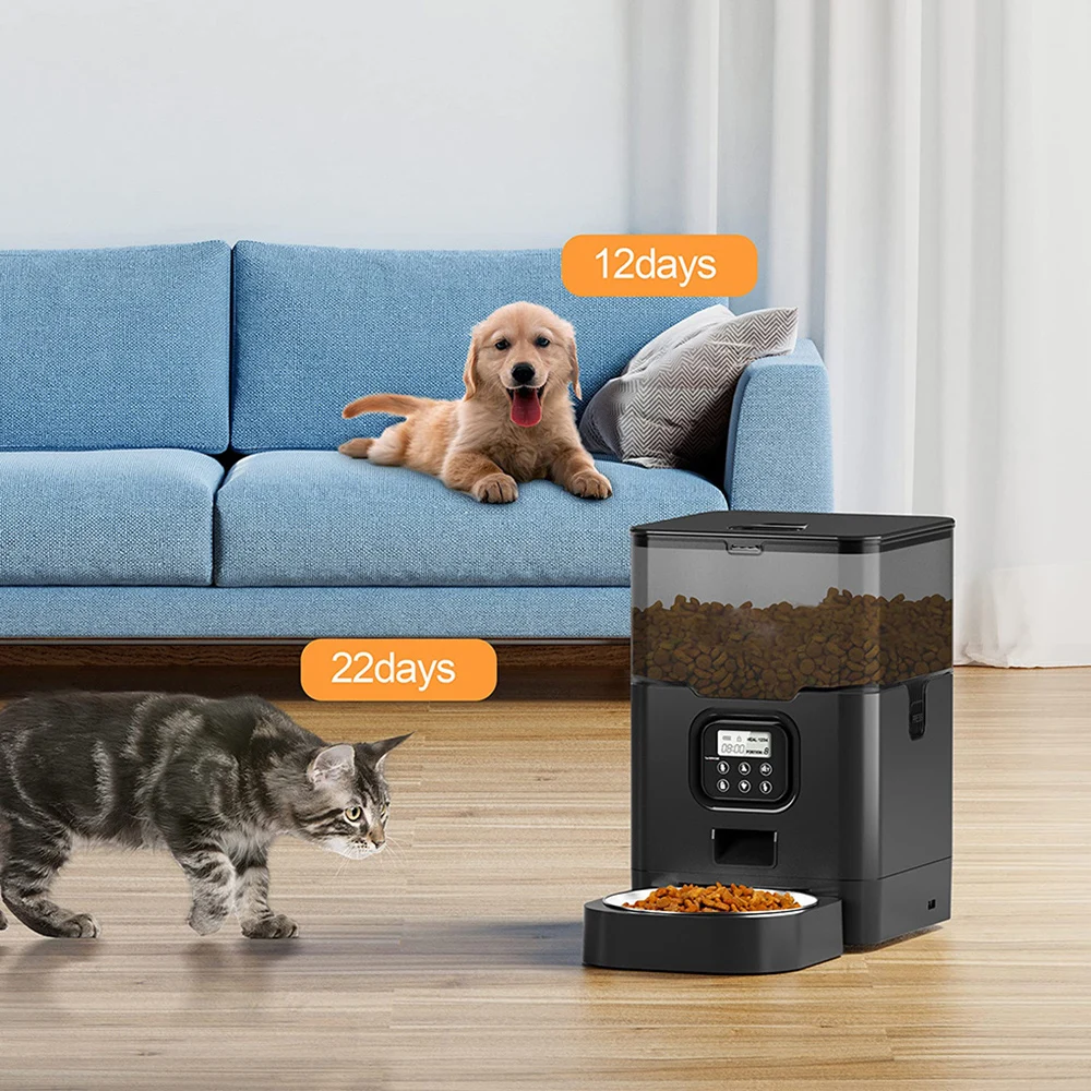 Alimentador automático para mascotas de 4L, alimentador inteligente de gran capacidad para perros y gatos, dispensador de comida lenta con sincronización de voz WIFI, suministro de alimentación automática para mascotas - imagen 2