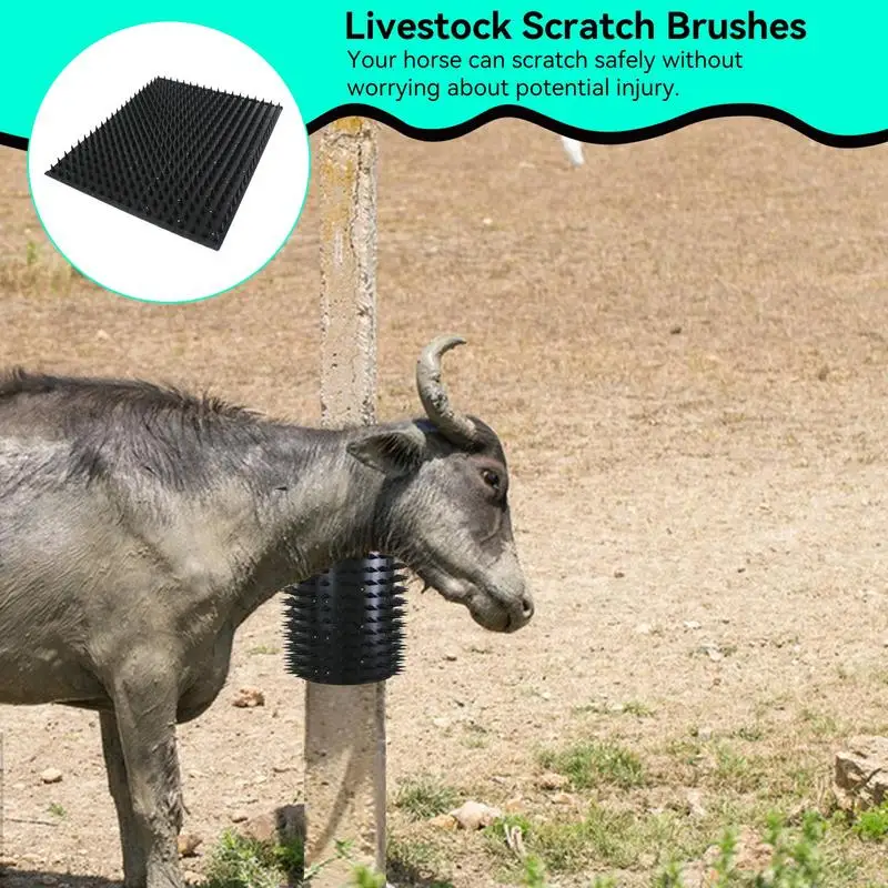 Rascador de ganado, cepillos de aseo para caballos, cepillos para rascar ganado para reducir la picazón en el - imagen 3