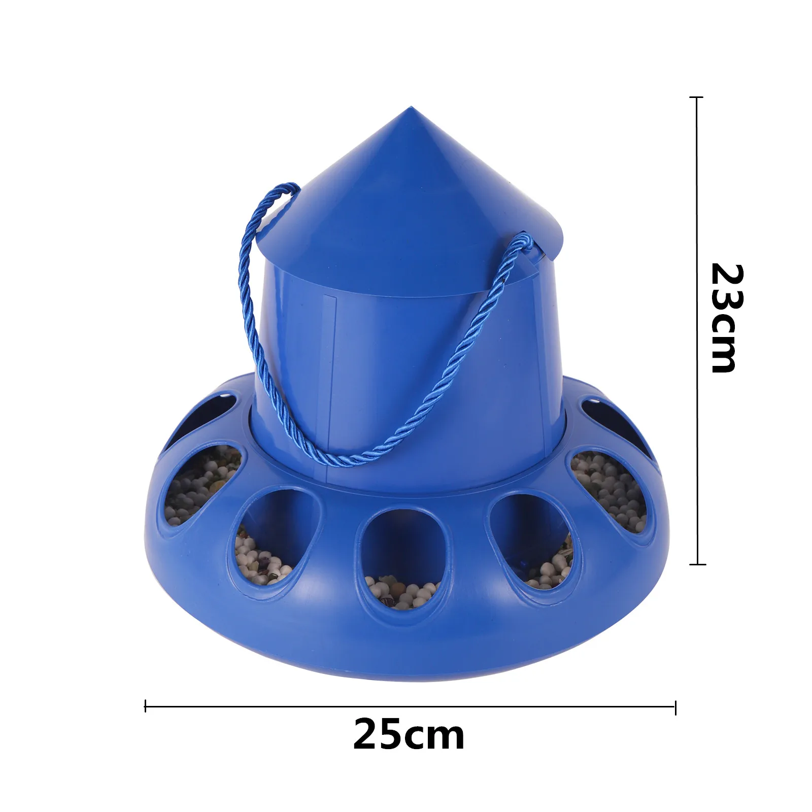 Alimentador automático de palomas y pollos, Cubo de alimentación de aves, dispensador de alimentos de 11 agujeros para pollo, Paloma, codorniz, gallina, periquito, 1 unidad - imagen 2