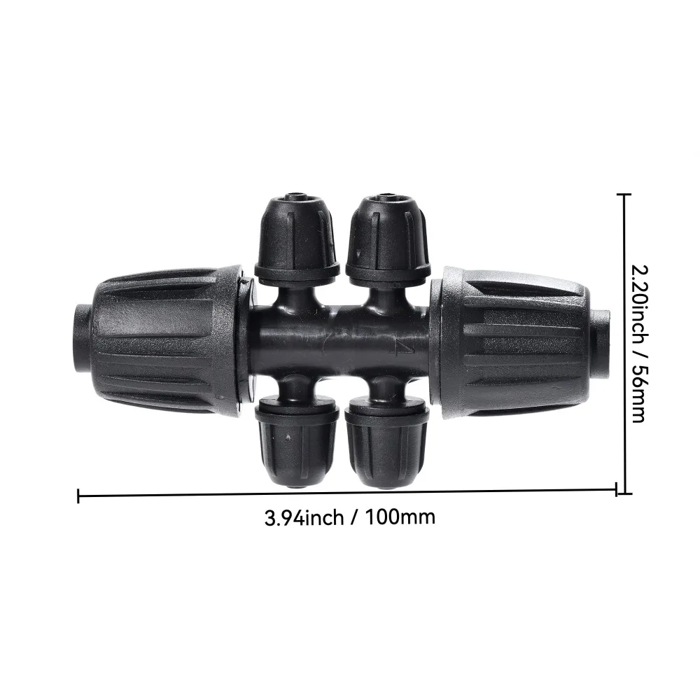 5 uds 16mm a 4/7mm reductor conector de 6 vías jardín invernadero manguera de riego agrícola accesorio para sistemas de riego - imagen 3