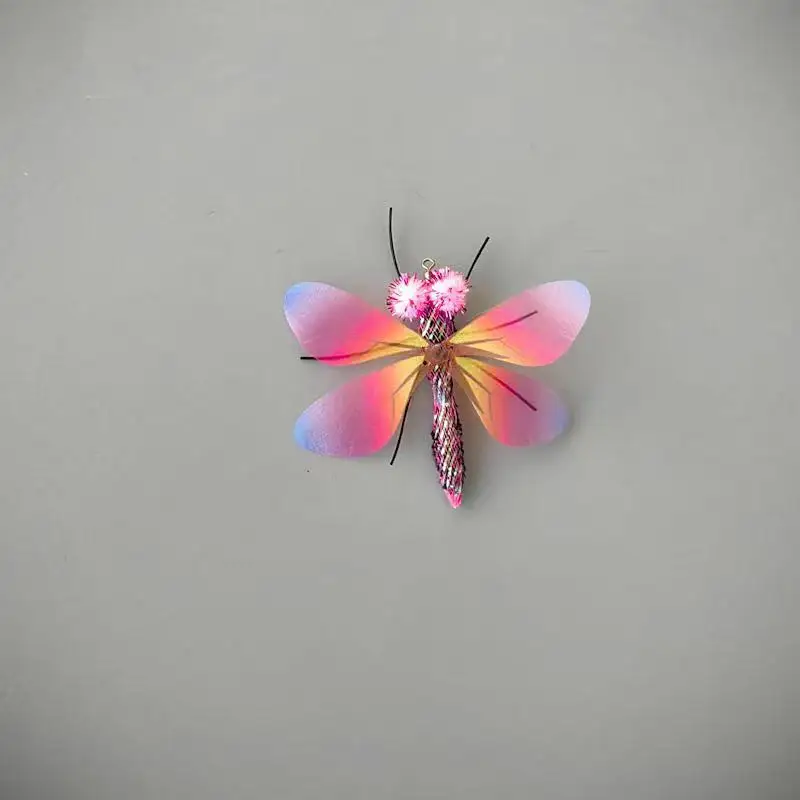 Juguetes para gatos con insectos artificiales, mariposa de colores de estilo aleatorio, borla, cabezal de repuesto, accesorios para juguetes para mascotas - imagen 3