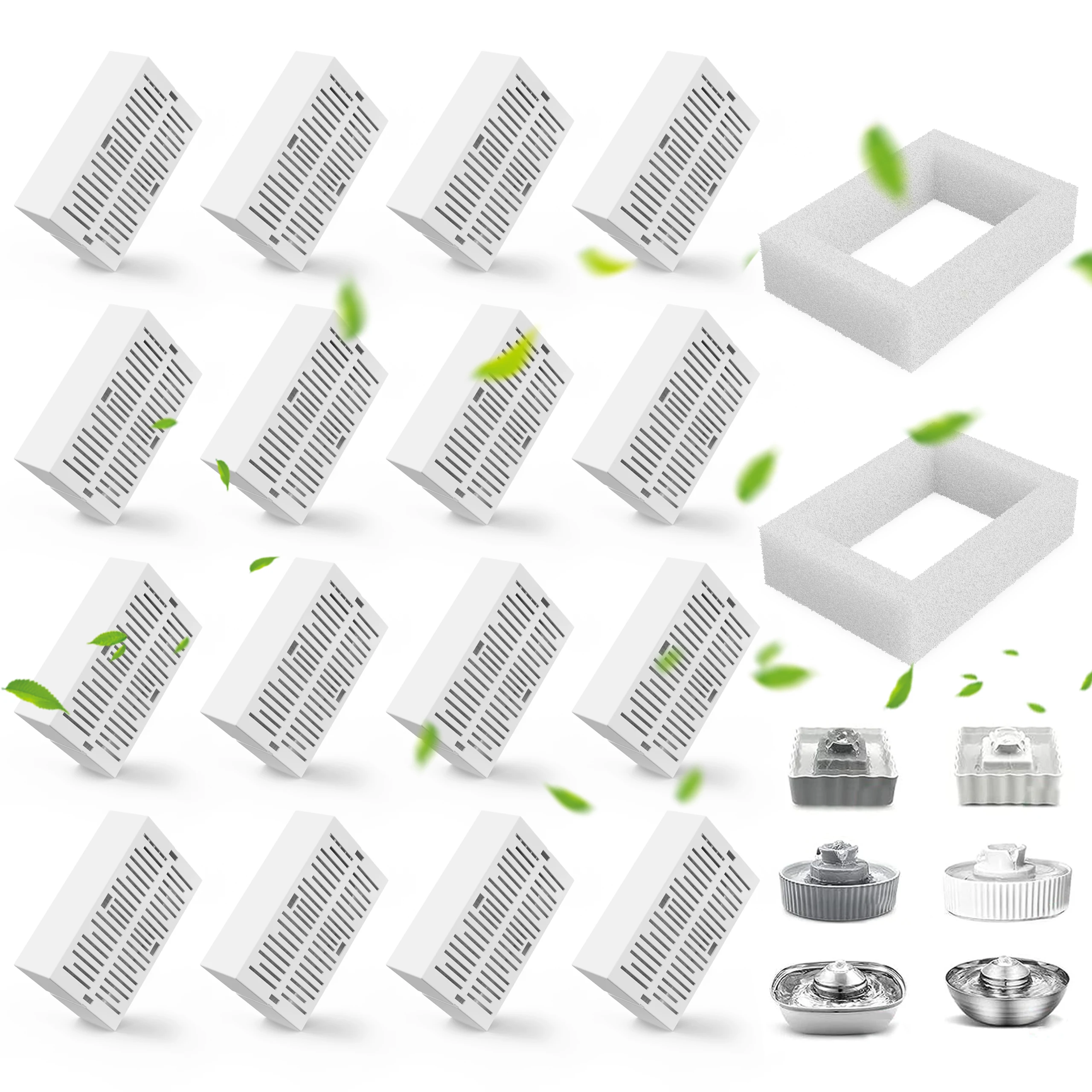 Paquete de 8 filtros de fuente de cerámica para mascotas, carbón activado y reemplazo de espuma para dispensador de agua para perros y gatos - imagen 5