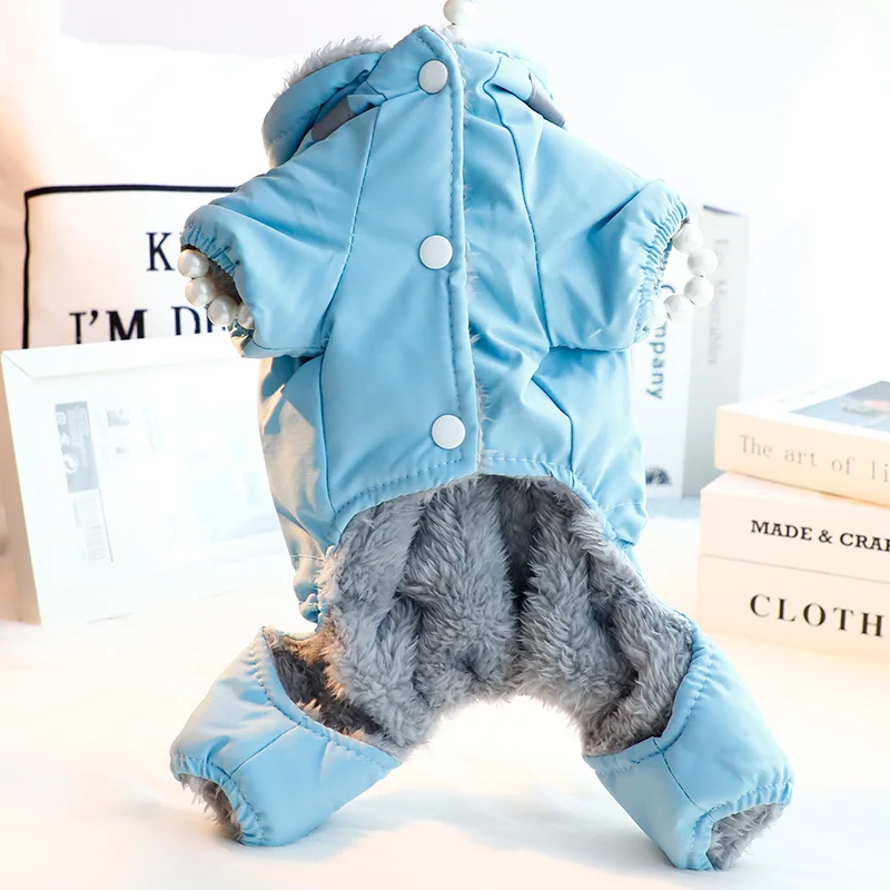 Ropa para perros, ropa de otoño e invierno, gruesa, bonita, deportiva, viento, cuatro patas, ropa de algodón, suministros para mascotas de peluche para perros pequeños - imagen 3