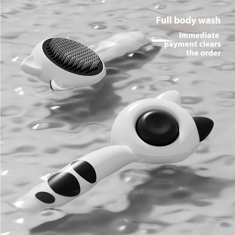 Cepillo autolimpiante para perros y gatos, herramienta de deshedding de dientes de acero inoxidable, mango ergonómico, peine de aseo para pelo largo y corto para mascotas - imagen 5