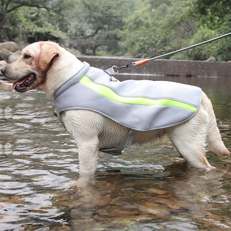 Chaleco de refrigeración por agua para perros grandes, chaqueta para perros medianos y grandes, ropa de refrigeración para mascotas con hebilla, Labrador Corgi, Verano - imagen 5