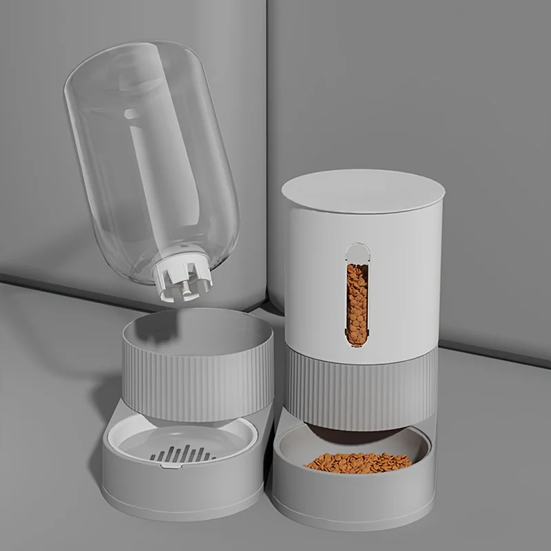 Comedero automático para gatos de gran capacidad, dispensador de agua para gatos, tazón de comida para gatos, contenedor de almacenamiento de alimentos por gravedad para gatos, perros, suministros para mascotas