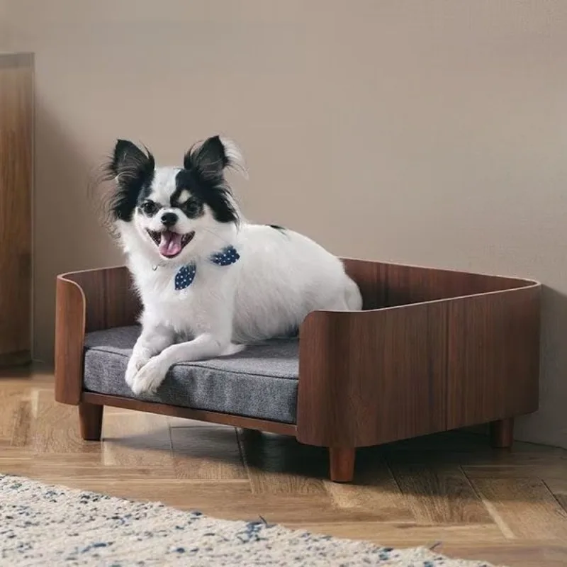 Cama para perros y gatos, perrera de madera, muebles para interiores para mascotas, suelo, simplicidad moderna, cama de techo, accesorios de muebles duraderos y cómodos
