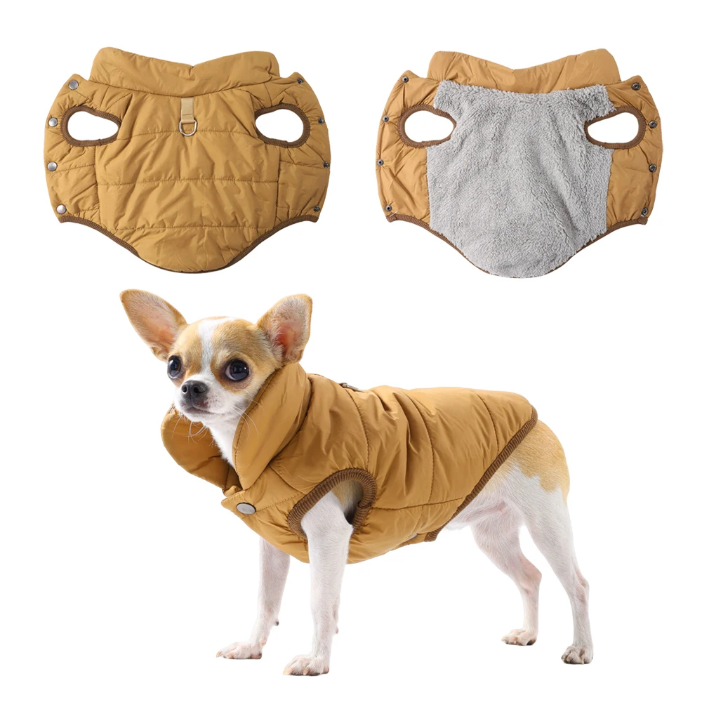 Chaleco de invierno para perros, abrigo, ropa cálida de lana para mascotas para perros pequeños y medianos, chaqueta a prueba de viento para cachorros, trajes, disfraz de Pug Chihuahua