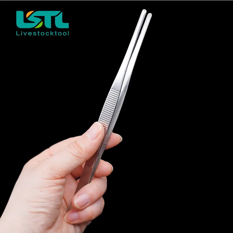 Pinzas dentadas para barbacoa, pinzas largas de acero inoxidable para comida, rectas, médicas, para el hogar, jardín, cocina, herramienta de barbacoa, 5 tamaños - imagen 5