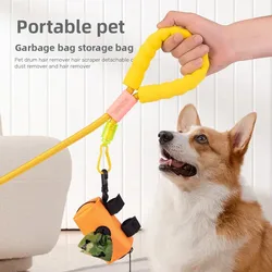 Soporte dispensador de bolsas para perros con mosquetón