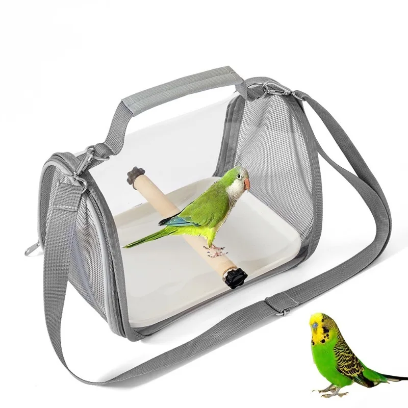 Bolsa para llevar aves, suministros de viaje transpirables para mascotas, bandolera para palomas y lagartos, bolsa transparente de mano para mascotas pequeñas, accesorios para productos - imagen 4