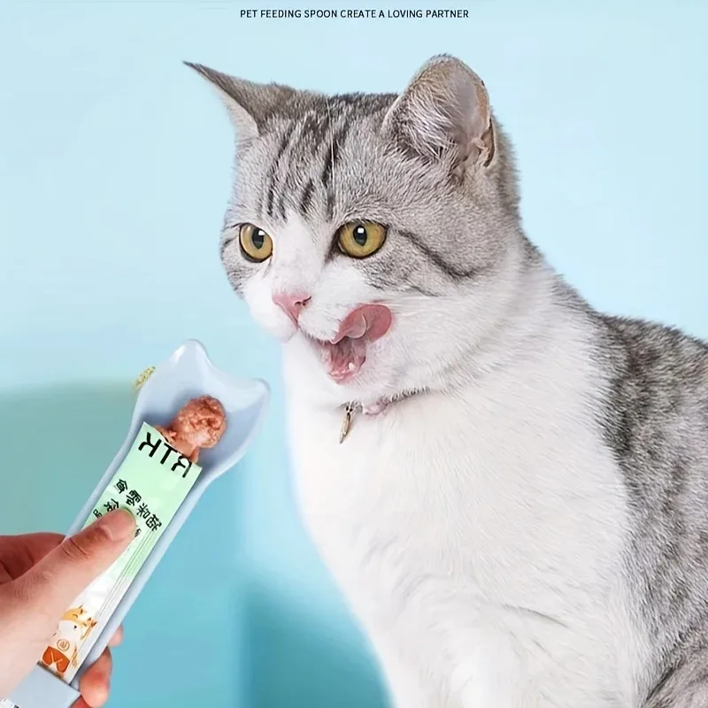 Cuchara para apretar con tira para gatos, alimentador de tiras para gatos, golosinas húmedas para gatos, herramienta de alimentación de aperitivos líquidos para mascotas, alimentador para gatos, suministros para mascotas - imagen 4