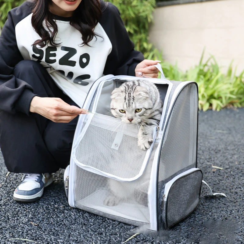 Bolsa de transporte para gatos, mochila de viaje al aire libre para gatos, perros pequeños, bolsa de transporte transpirable para gatos, adecuada para gatos de 6kg - imagen 5