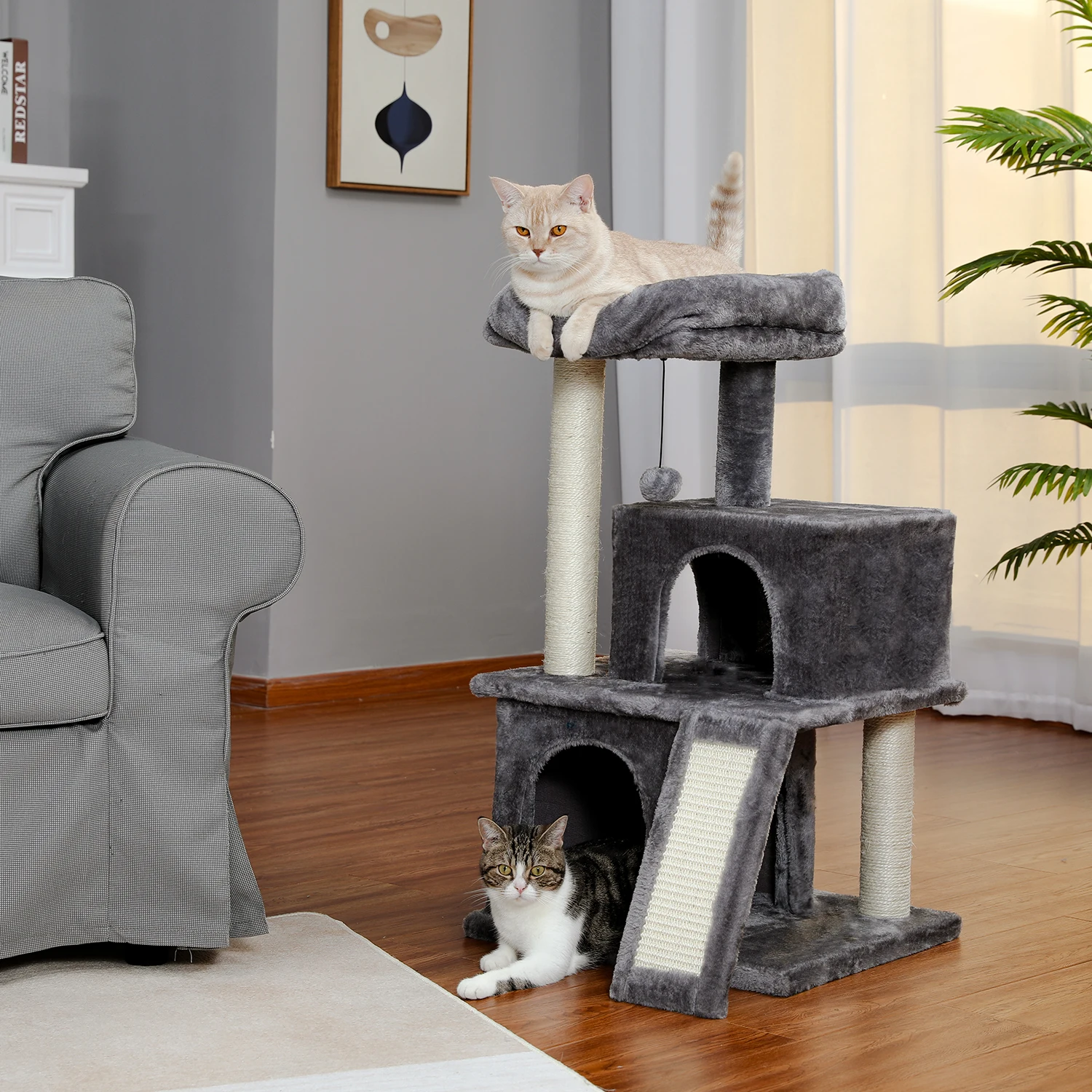 Condominio de árbol para gatos con postes de rascado de Sisal, torre para gatos, muebles para gatitos, Centro de Actividades, juguetes para gatitos, envío directo - imagen 2