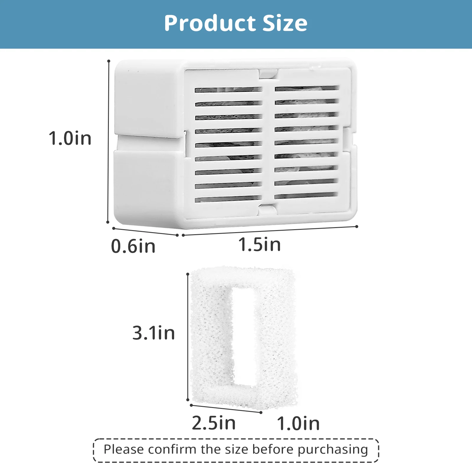 Paquete de 8 filtros de fuente de cerámica para mascotas, carbón activado y reemplazo de espuma para dispensador de agua para perros y gatos - imagen 2
