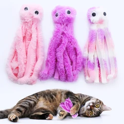 Juguete interactivo de peluche pulpo para gatos resistente a mordidas