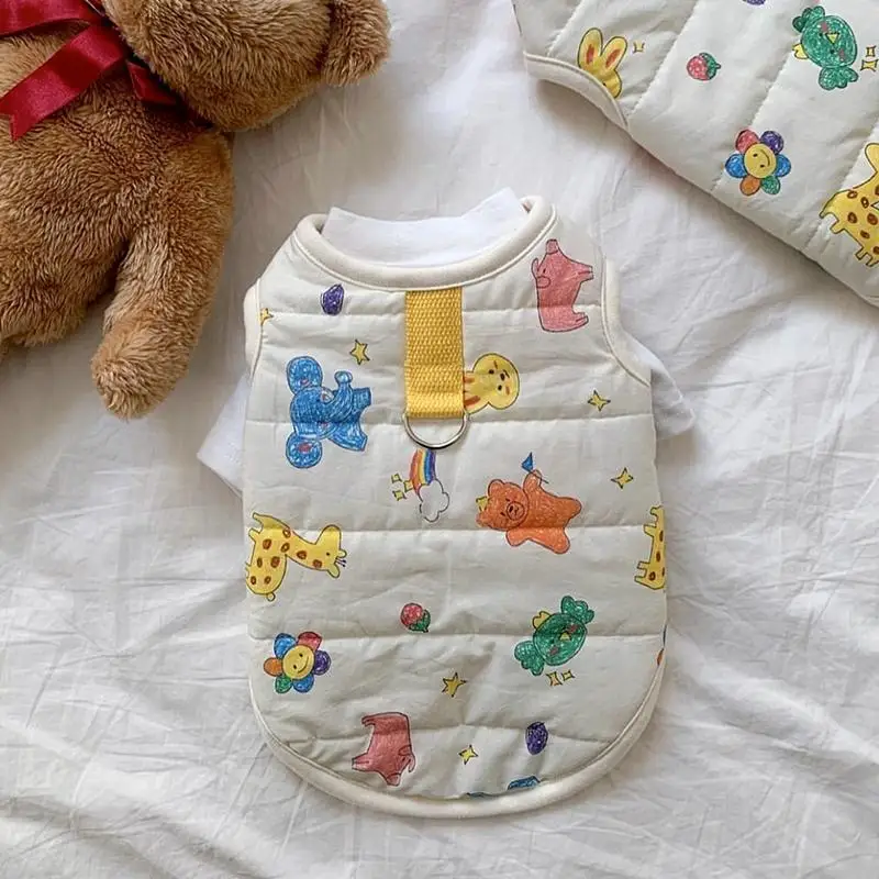 Abrigo de algodón con dibujos animados para perro, chaqueta, ropa para perro mascota, ropa estampada para perro, trajes cálidos más gruesos para otoño e invierno, Yorkshire, Chihuahua - imagen 2