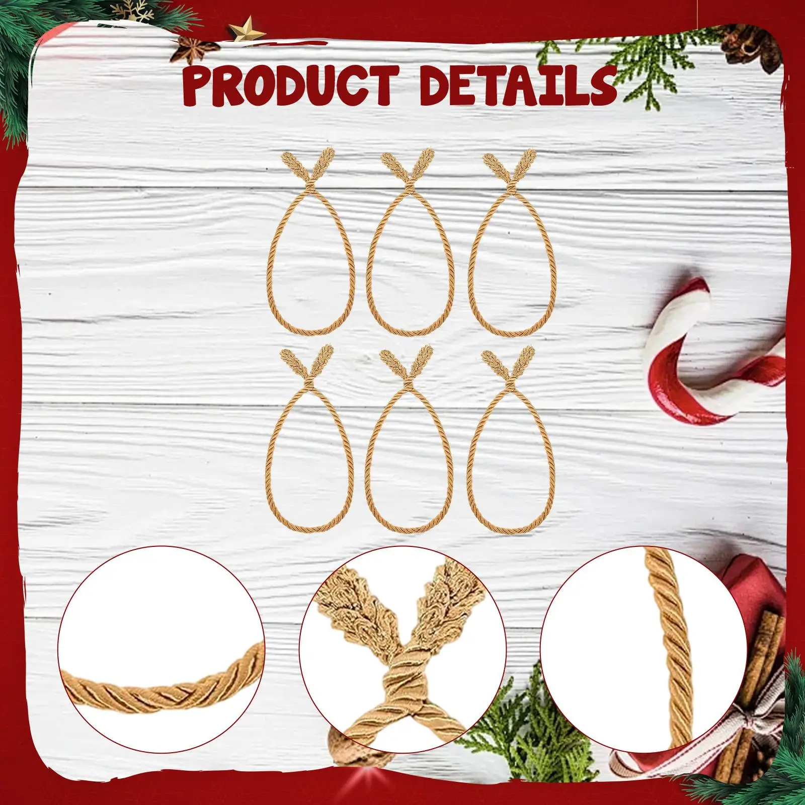 6 Pieces Garland Ties Ornaments Attachments Easy to Use Durability Christmas Garland Twist Ties for Wreaths Stairway Railing