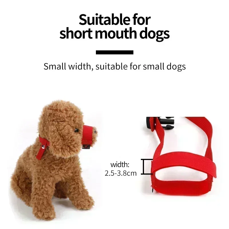 Bozal ajustable para perro, máscara con correas de nailon suave, antimordeduras, cubre la boca para dejar de ladrar, bozal bucal transpirable para perros, suministros para mascotas - imagen 3