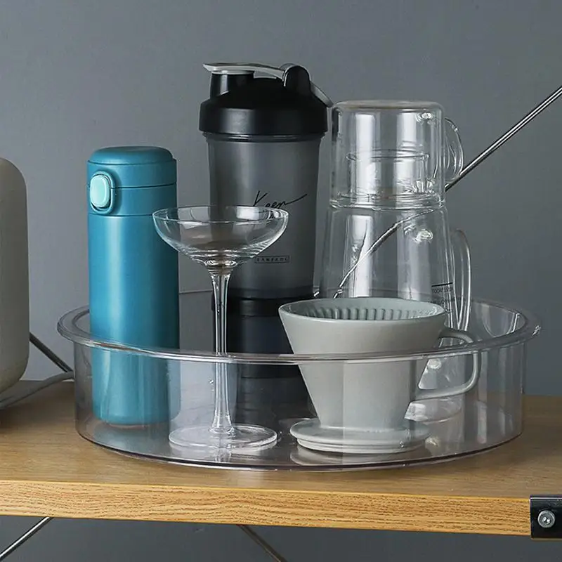 Cubo de almacenamiento giratorio, caja de plástico práctica de almacenamiento de edulcorantes de té y más estante de especias giratorio para la cocina - imagen 2